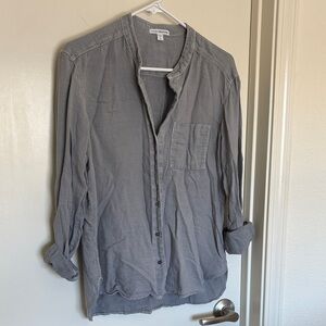 James Perse Standard Grey Tencel Button-Down Shirt - Size 2